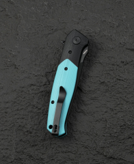 BESTECH SWORDFISH BG62E Siyah ve Açık Mavi G10 Saplı 14C28N Çakı