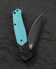 BESTECH SWORDFISH BG62E Siyah ve Açık Mavi G10 Saplı 14C28N Çakı
