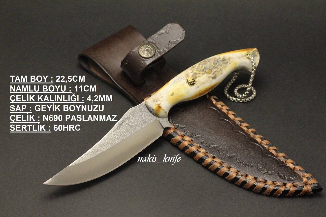 N690 Geyik Boynuz Av Bıçak Modelimiz 4