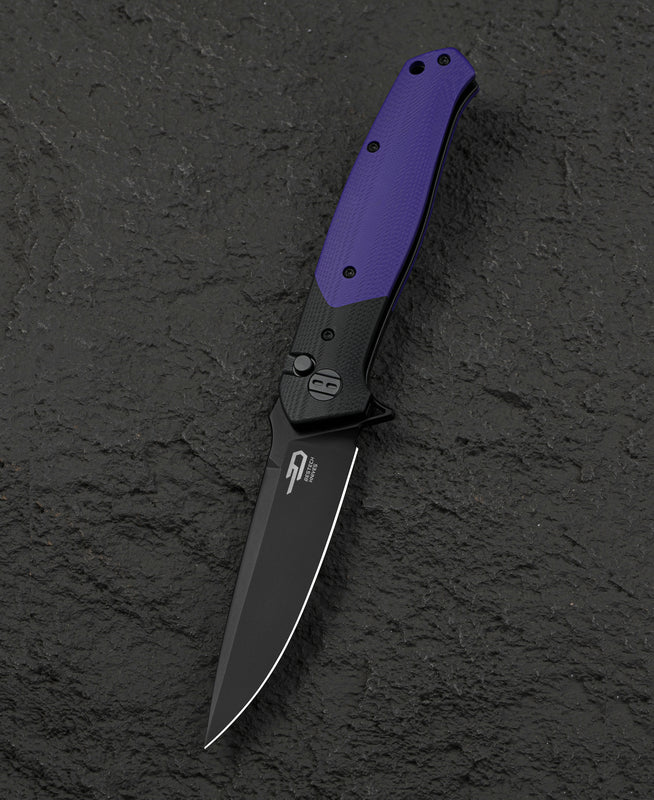 BESTECH SWORDFISH BG62C Siyah Ve Mor G10 Sap 14C28N Çakı