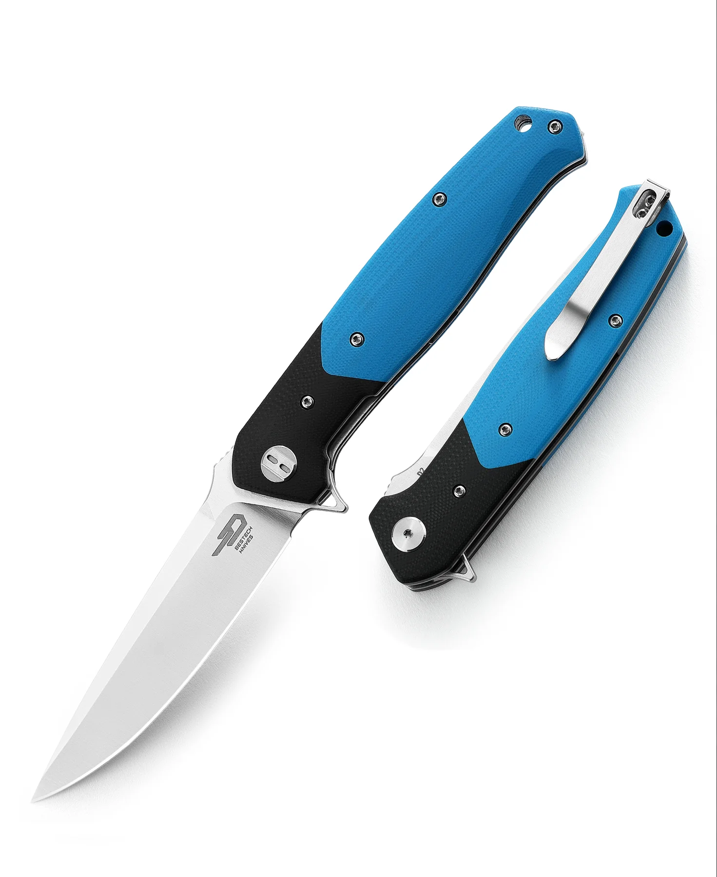 BESTECH SWORDFISH BG03D Siyah Ve Mavi G10 Sap D2 Çelik Çakı