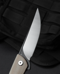 BESTECH SWIFT BG30C-2: Bej Micarta Sap 3,54'' D2 Bıçak