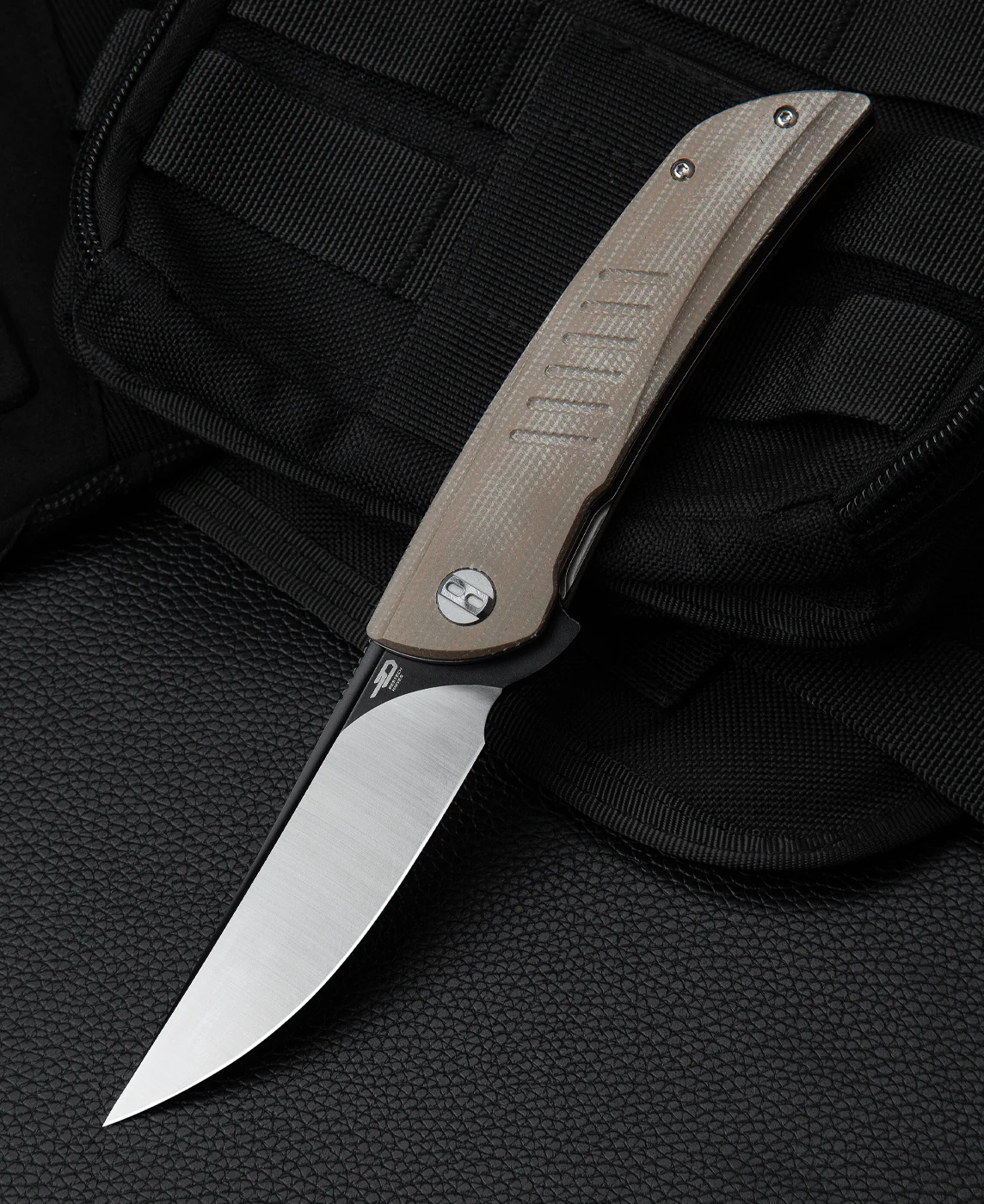 BESTECH SWIFT BG30C-2: Bej Micarta Sap 3,54'' D2 Bıçak