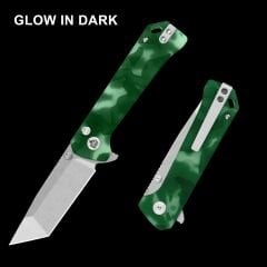 QSP Grebe T | Karanlıkta Parlayan Sap | Düğme Kilitli | S35VN Çelik Çakı | QS148-E1