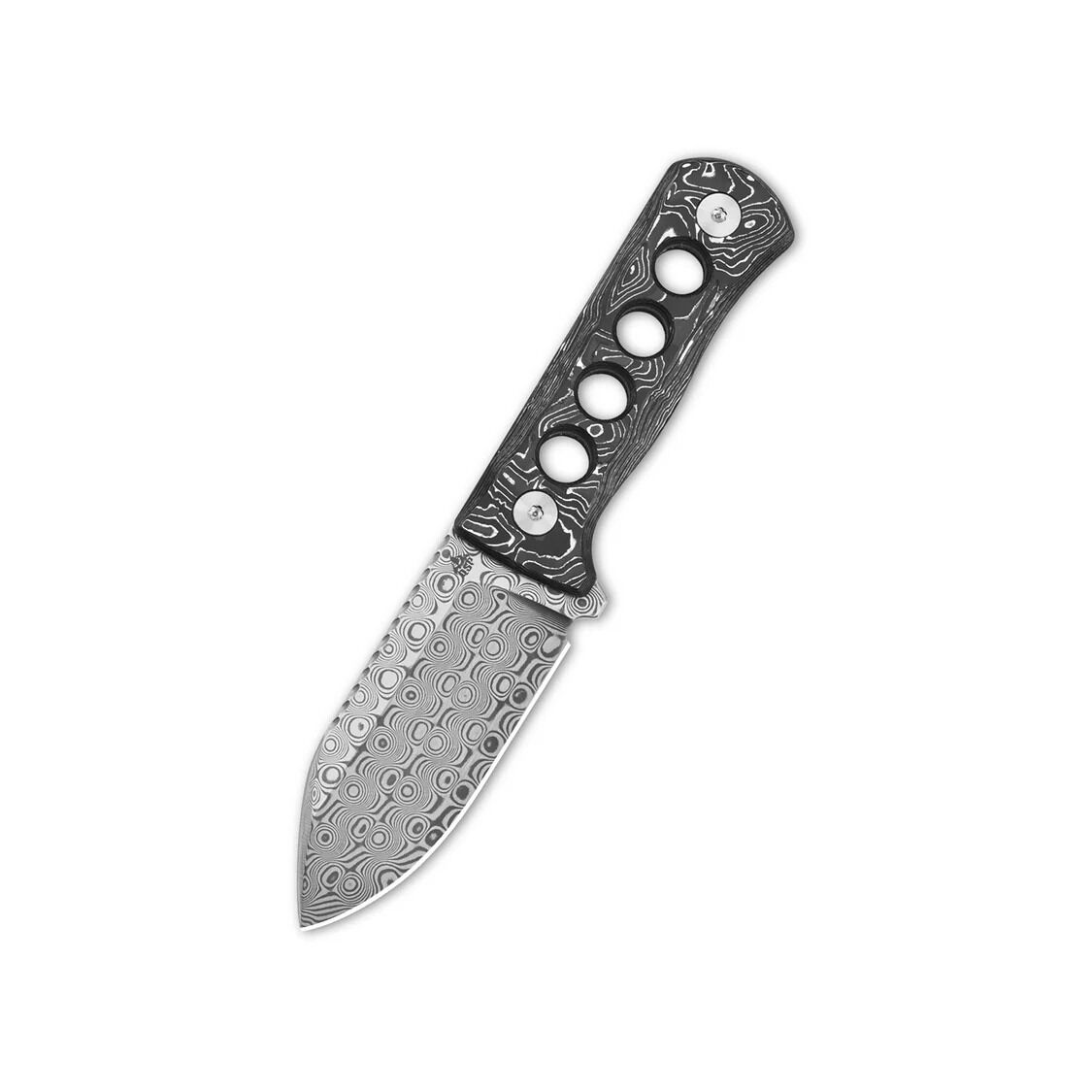 QSP Canary | Karbon Fiber Sap ve Kydex Kılıflı | Damascus Çelik Boyun Bıçağı | QS141-E