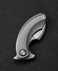 BESTECH Strelit | Titanyum Sap | Damascus Çelik Mini Çakı | BT2103G