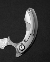 BESTECH Strelit | Titanyum Sap | Damascus Çelik Mini Çakı | BT2103G