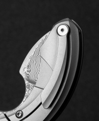 BESTECH Strelit | Titanyum Sap | Damascus Çelik Mini Çakı | BT2103G