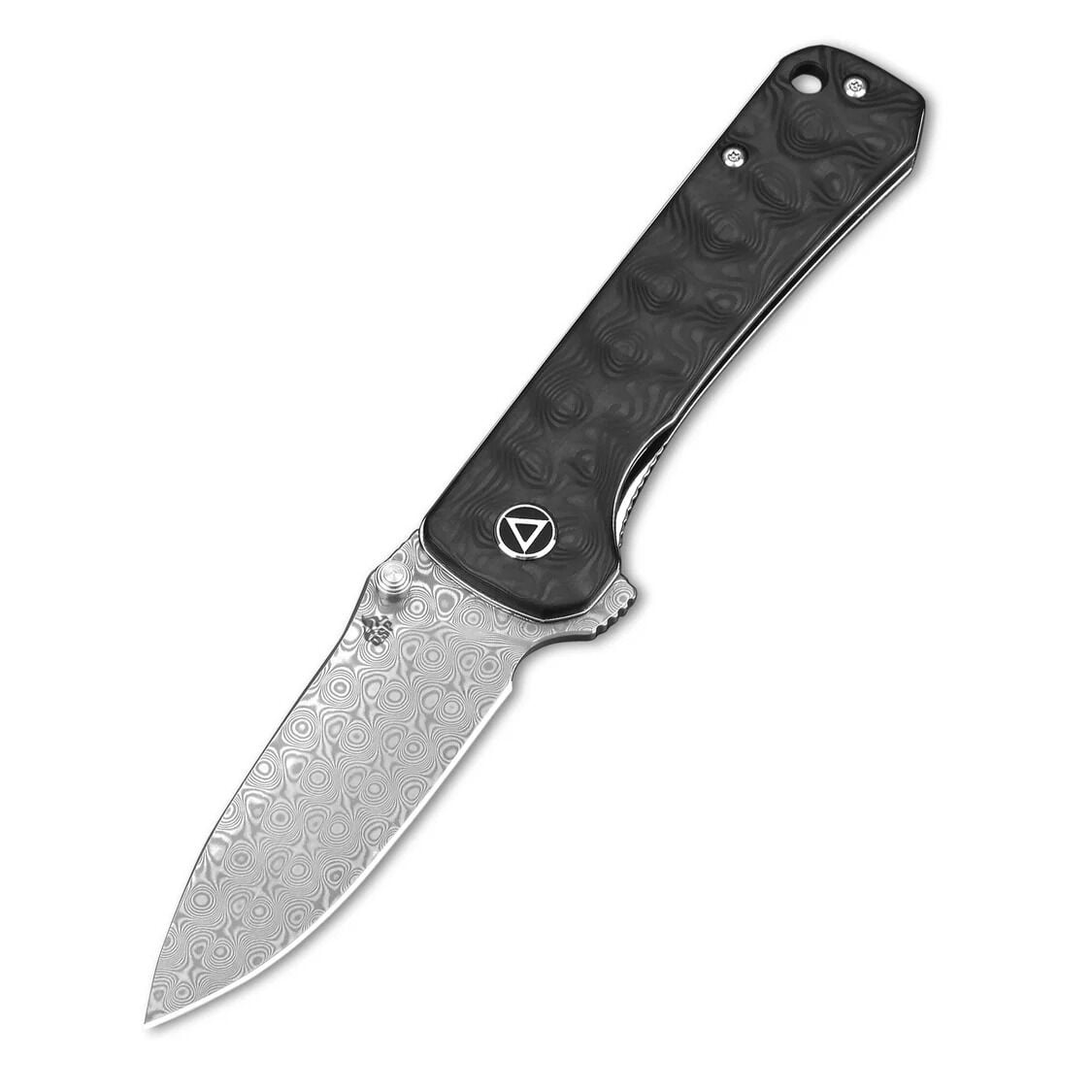 QSP Hawk | Mermer Desenli Karbon Fiber Sap | Lamine Damascus Çelik Çakı | QS131-A