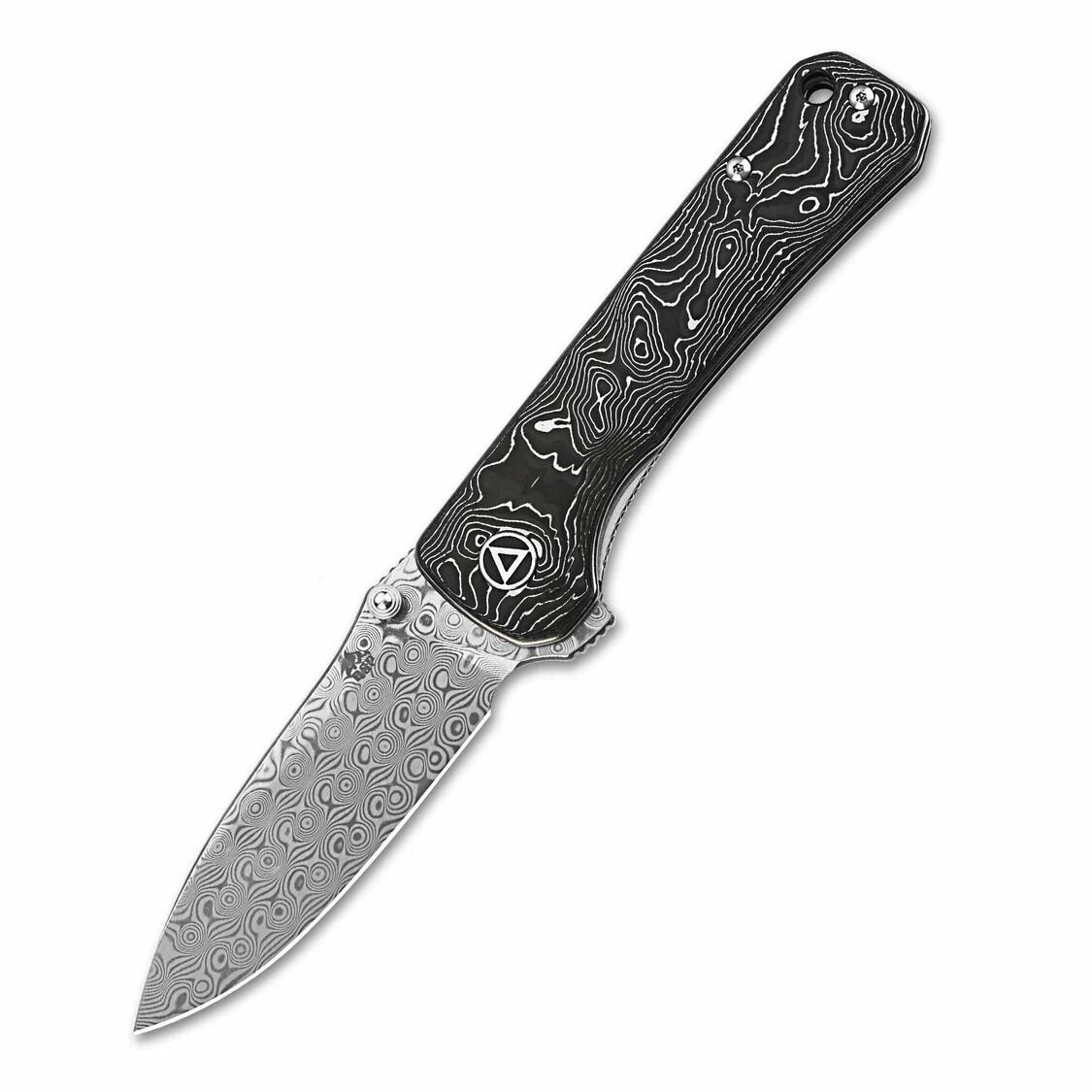 QSP Hawk | Alüminyum Folyo + Karbon Fiber Sap | Lamine Damascus Çelik Çakı | QS131-Q