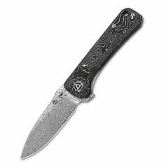 QSP Hawk | Alüminyum Folyo + Karbon Fiber Sap | Lamine Damascus Çelik Çakı | QS131-Q