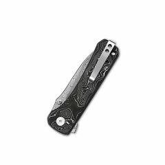 QSP Hawk | Alüminyum Folyo + Karbon Fiber Sap | Lamine Damascus Çelik Çakı | QS131-Q