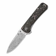 QSP Hawk | Bakır Folyo + Karbon Fiber Sap | Lamine Damascus Çelik | QS131-S