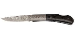 PUMA TEC Pocket Knife Damascus Steel, Pakka Wood