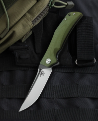 BESTECH SCIMITAR BG05B-2 Ordu Yeşili G10 Sap 3,5'' D2 Bıçak