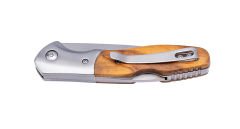 PUMA TEC Pocket Knife, Olive Wood With Clip