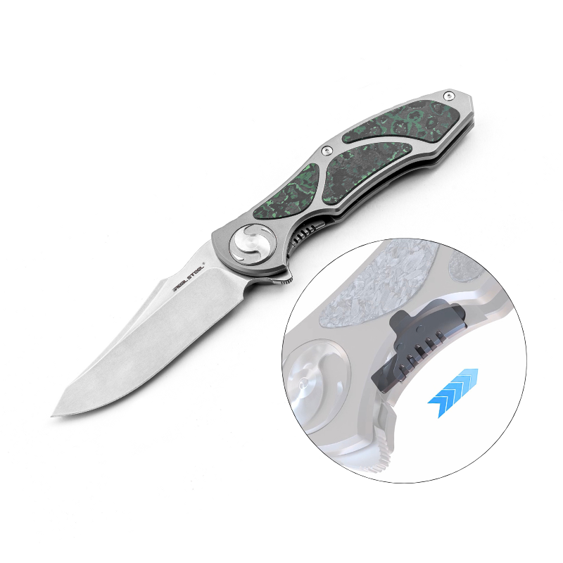 Real Steel Exorcist | Titantum + Fat Carbon Parçalı Sap | S35VN Çelik Çakı | 9411FJ