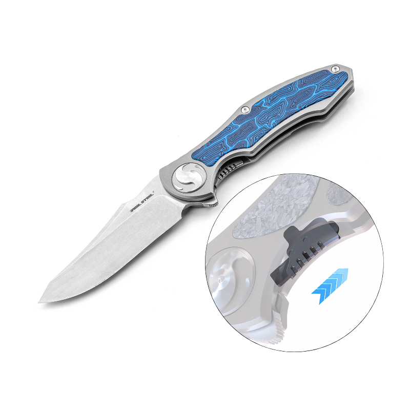Real Steel Exorcist | Titanyum + Damascus Desenli G10 Sap | S35VN Çelik Çakı | 9412BD