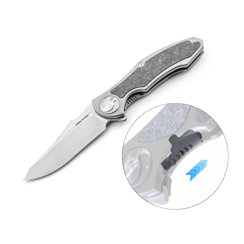 Real Steel Exorcist | Titanyum + Karbon Fiber Sap | S35VN Çelik Çakı | 9412CF