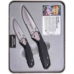 Buck 11818 351 & 352 Testere Ağızlı Çakı Seti, Metal Kutu