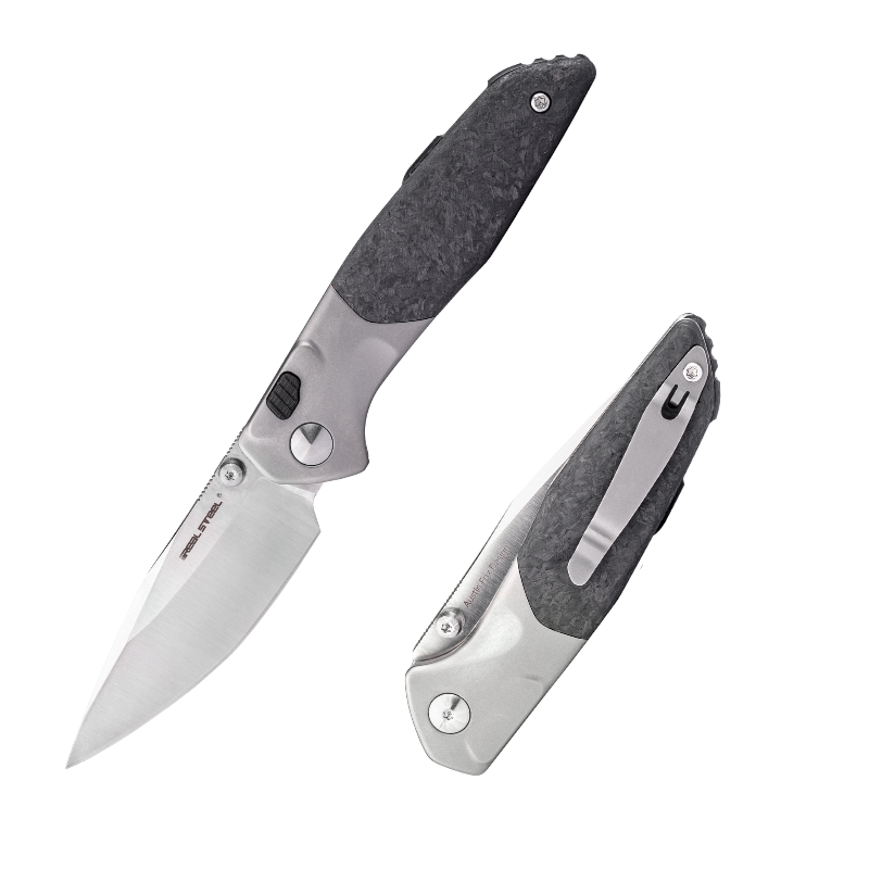 Real Steel Hoeft | Titanyum + Karbon Fiber Sap | S35VN Çelik Çakı | 7901SF