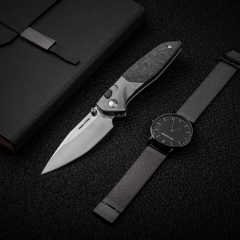 Real Steel Hoeft | Titanyum + Karbon Fiber Sap | S35VN Çelik Çakı | 7901SF