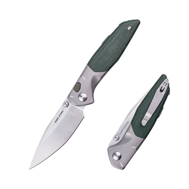 Real Steel Hoeft | Titanyum + Mikarta Sap | S35VN Çelik Çakı | 7901GM