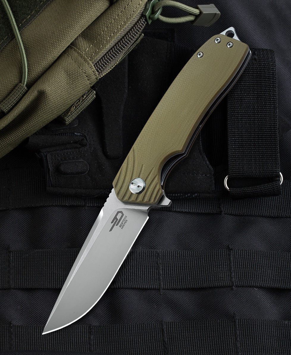 BESTECH LION BG01C Bej G10 Sap D2 Çelik Çakı