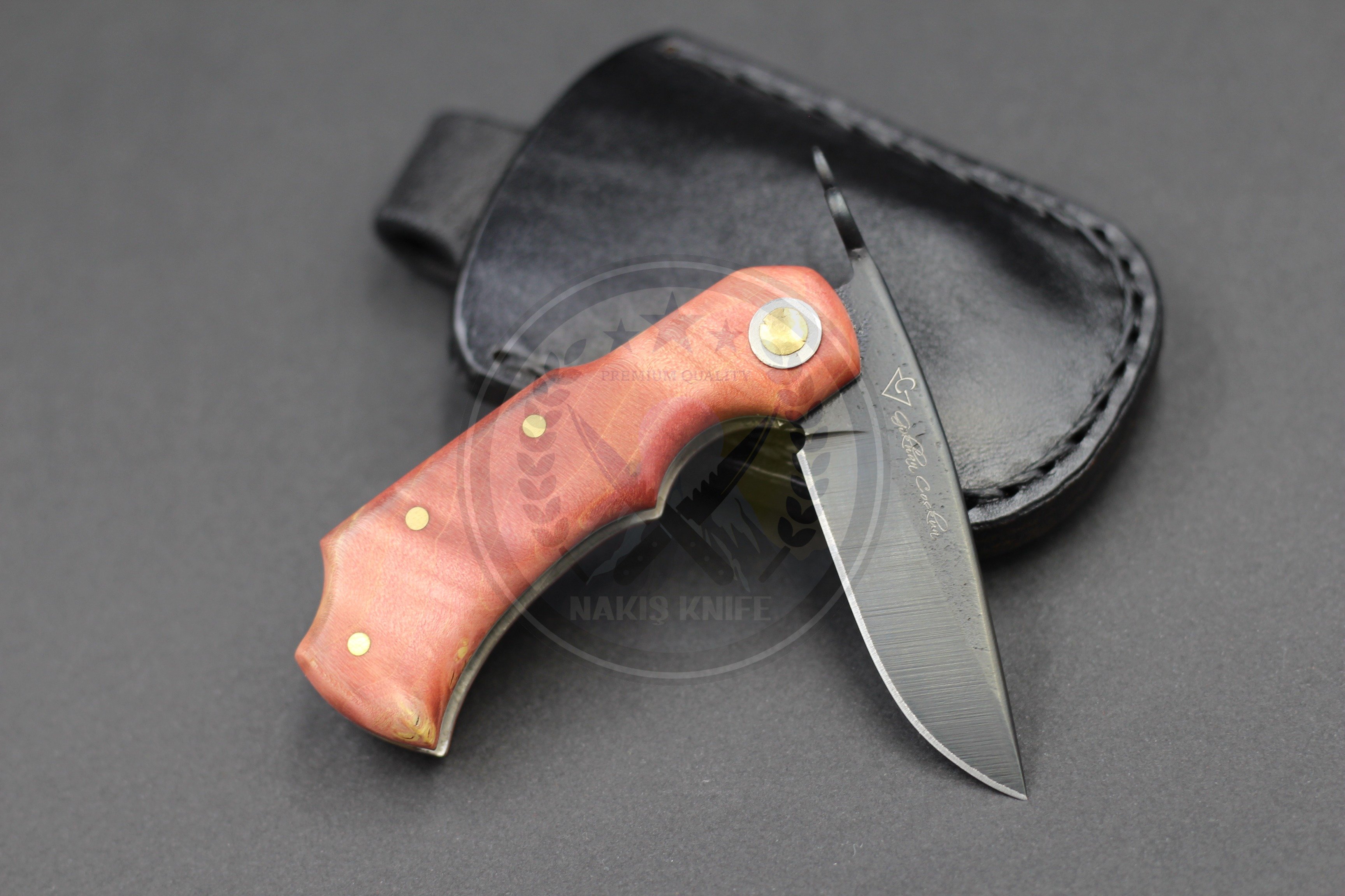 Stabilize Mapple Burl Ağacı Sap Kuyruk Milli Bushcraft Namlu Mini Çakı