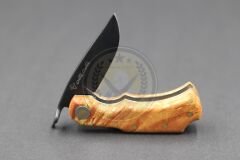 Stabilize Mapple Burl Ağacı Sap Kuyruk Milli Bushcraft Namlu Mini Çakı