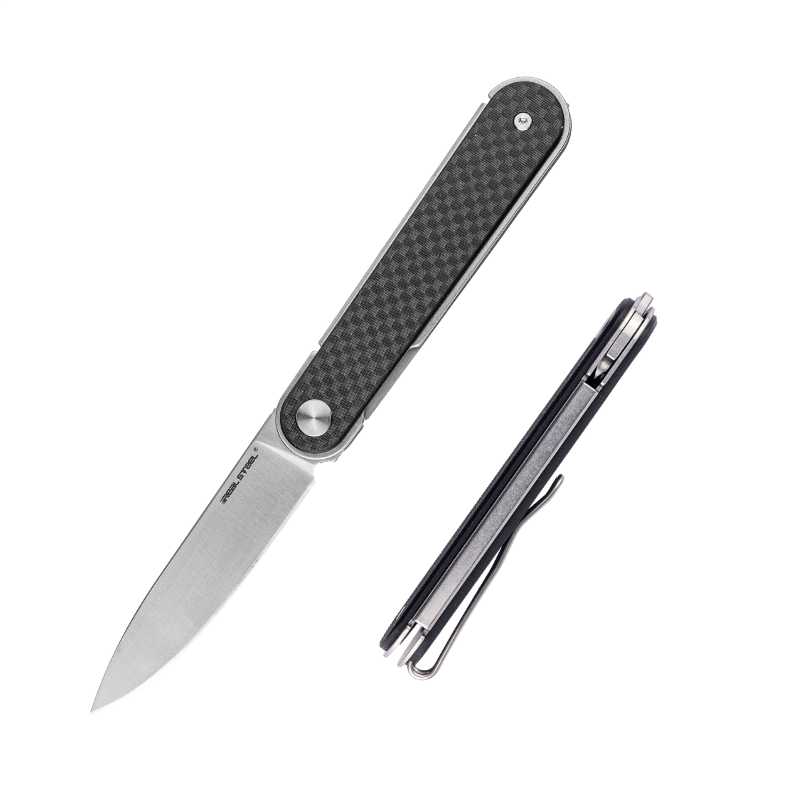 Real Steel Iris Front Flipper | G10 + Karbon Fiber Sap | 12C27 Çelik Çakı | 8061BF