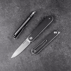 Real Steel Iris Front Flipper | G10 + Karbon Fiber Sap | 12C27 Çelik Çakı | 8061BF