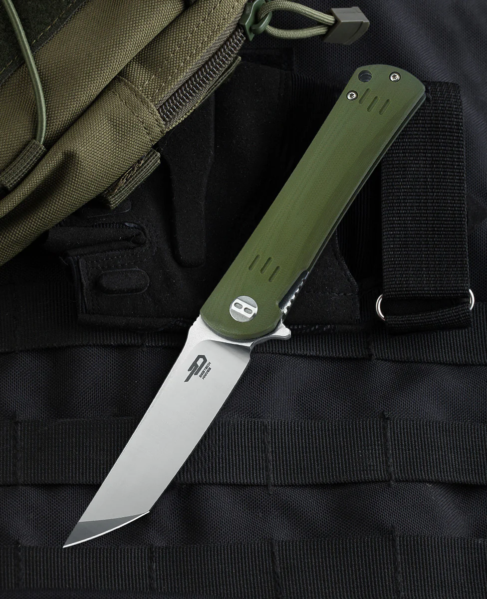 BESTECH Kendo | Ordu Yeşili G10 Sap | D2 Çelik Çakı | BG06B-1