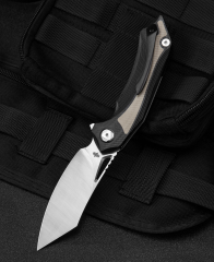 BESTECH KASTA BG45B Siyah ve Bej G10 Sap 154CM Çelik Çakı