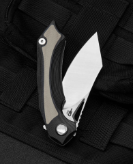 BESTECH KASTA BG45B Siyah ve Bej G10 Sap 154CM Çelik Çakı