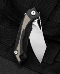 BESTECH KASTA BG45B Siyah ve Bej G10 Sap 154CM Çelik Çakı