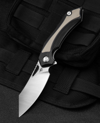 BESTECH KASTA BG45B Siyah ve Bej G10 Sap 154CM Çelik Çakı