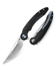BESTECH IRIDA Karbon Fiber ve G10 Saplı Ara Katman 14C28N Çelik Çakı - BG25D