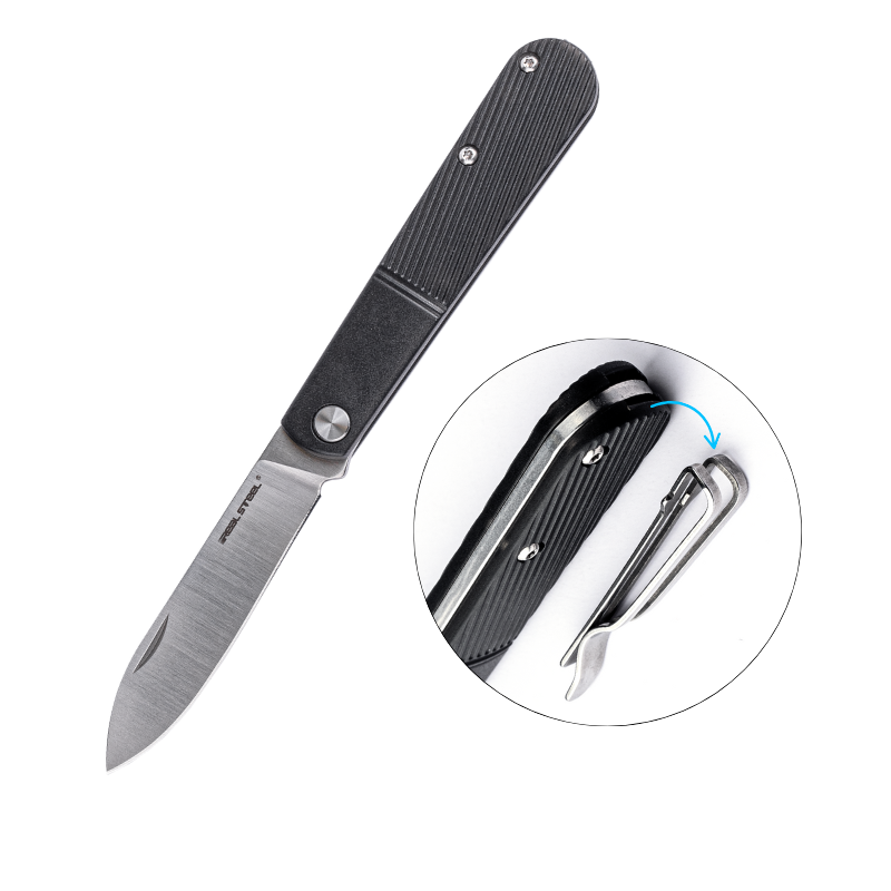 Real Barlow RB-1 Drop Point | Pocket Clip with Fork | 8041B