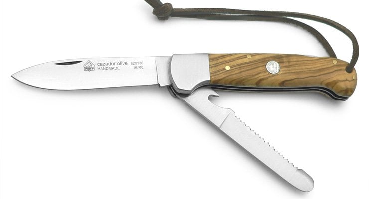 PUMA IP Cazador | Zeytin Ağacı Sap | Molibdan-Vanadyum Çelik Çoklu Çakı | 820136
