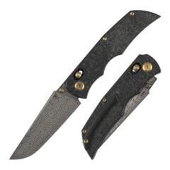 KANSEPT SIF | Parçalanmış Karbon Fiber Sap | Damascus Çelik Çakı | K1100V4