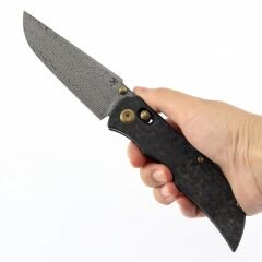 KANSEPT SIF | Parçalanmış Karbon Fiber Sap | Damascus Çelik Çakı | K1100V4