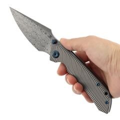 Kansept Fenrir | Kumlanmış Titanyum Sap | Damascus Çelik Çakı | K1034C4
