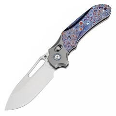 KANSEPT Quasar | Taşlanmış Titanyum ve Timascus Sap | CPM 20CV Çelik Çakı | K1099V4