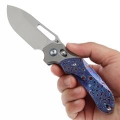 KANSEPT Quasar | Taşlanmış Titanyum ve Timascus Sap | CPM 20CV Çelik Çakı | K1099V4