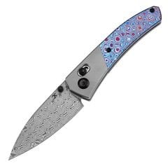 KANSEPT Dako | Çapraz Kilitli | Titanyum ve Timascus Saplı | Damascus Çelik Çakı | K1101V4