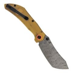 Tenable Tipper | Amber PEI/Ultem Sap | Damascus Çelik Çakı | B1079A5