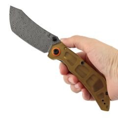 Tenable Tipper | Amber PEI/Ultem Sap | Damascus Çelik Çakı | B1079A5