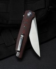 BESTECH ASCOT BG19F Karbon Fiber Ve G10 Saplı Ara Katman D2 Çelik Çakı