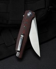 BESTECH ASCOT BG19F Karbon Fiber Ve G10 Saplı Ara Katman D2 Çelik Çakı